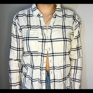 White and navy flannel